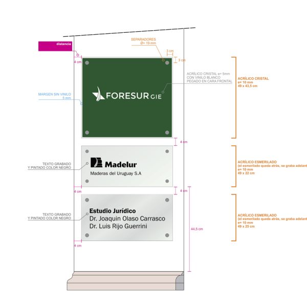 Cartel acceso oficinas